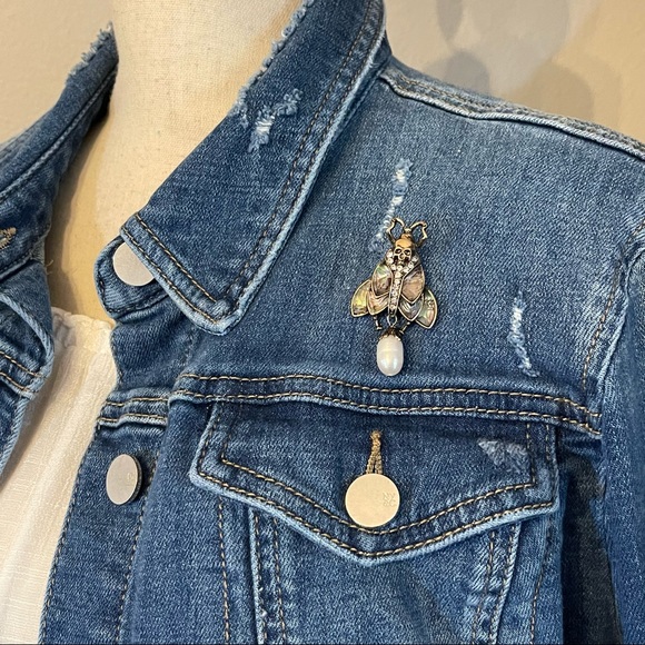 Abalone Moth Insect Brooch - Picture 5 of 9